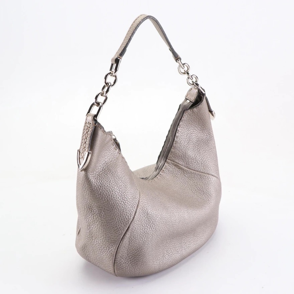 Fendi Metallic Silver Leather Hobo - Picture 2 of 16